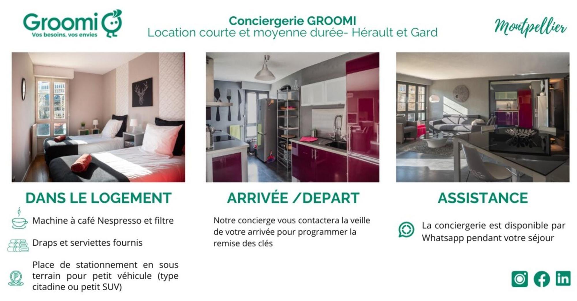 GROOMI Antigone- Climatisation, Wifi et Parking ! Montpellier Exteriör bild